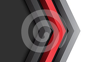 Abstract red black grey arrow 3D direction with blank space design modern futuristic background vector.