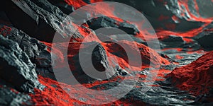 Abstract Red and Black Rock Texture Background.