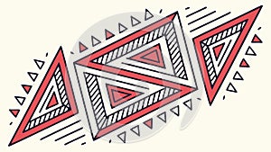 Abstract Red and Black Triangular Geometric Design, vector design Generative AI