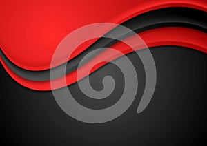 Abstract red and black wavy background