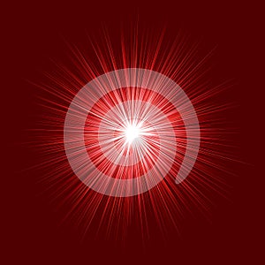 Abstract red blast design on dark background