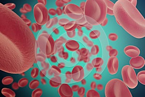 Abstract red blood cells, scientific, medical or microbiological background. 3d illustration