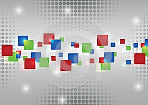 Abstract red blue green rectangles