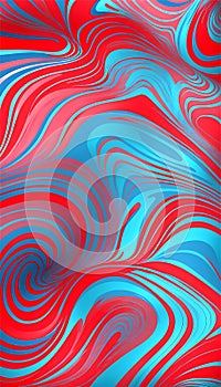 Abstract Red and Blue Swirl. The swirl is made up of a variety of shapes and sizes, creating a sense of movement and energy