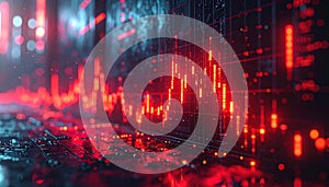 Abstract Red and Blue Technology Data Visualization