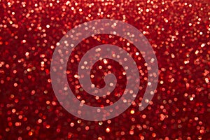 abstract red Bokeh circles for Christmas background, glitter light Defocused and Blurred Bokeh