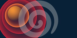 Abstract Red and Brown 3D Spiralling Funnel, Concentric Circles Pattern - Perspective, Colorful Spheres Design