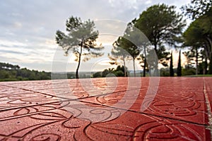Abstract red ceramic background