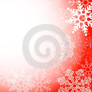 Abstract red christmas snowflakes background