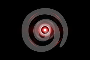 Abstract red circle effect with sound waves oscillating, technology background