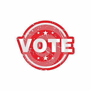 Abstract red circle vote stamp vector