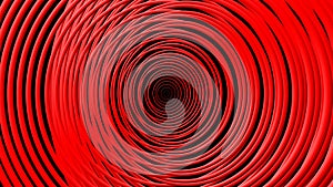 Abstract Red Circles, Black Background, 3D Illustrations
