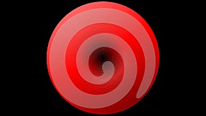 Abstract Red Circles, Black Background, 3D Illustrations