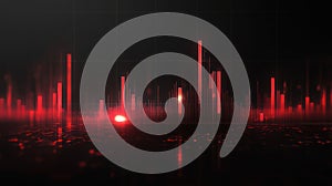 Red Bar Graph on Dark Background, Financial Data Visualization, Stock Market Analysis