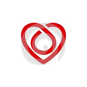 Abstract red color heart symbol