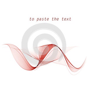 Abstract red color wave design element. vector background with curves lines. For flyer, brochure.