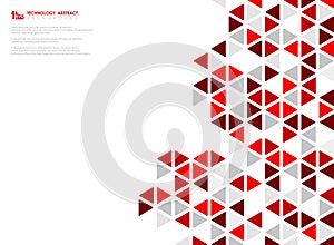 Abstract red cube of geometric hexagonal low pattern design technology. illustration vector eps10