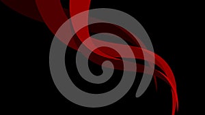 Abstract red curved motion on a black scene