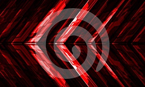 Abstract red cyber arrow geometric technology futuristic pattern direction design modern creative background vector