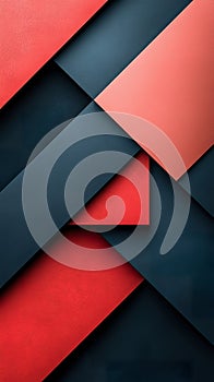 Abstract Red and Dark Blue Geometric Shapes Design