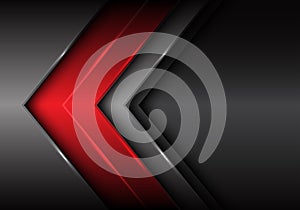 Abstract red dark gray metal arrow design modern futuristic background vector