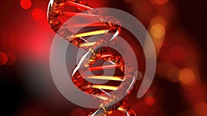 Abstract red DNA molecule structure background. Biochemistry, Genetics, Technology, Blood Donor Day concept. Helix