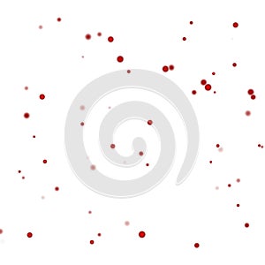Abstract red dot confetti on white background