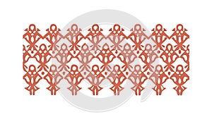 Abstract Red Floral Geometric Decorative Pattern, vector design Generative AI