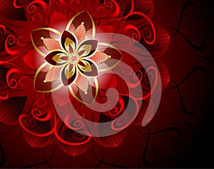 Abstract red flower