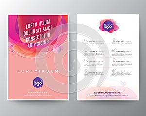 abstract red fluid circle shape with vivid colors gradient on pink pastel background for Brochure, Flyer, Poster, leaflet