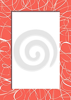Abstract red frame with scribbles