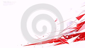 Abstract Red Geometric Explosion on White Background