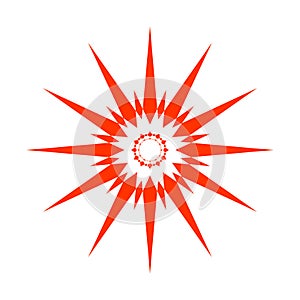 Abstract Red Geometric Icon in Star Shape. Element for Design