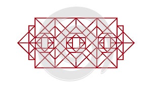 Abstract Red Geometric Interlocking Shapes, vector design Generative AI