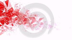 Abstract Red Geometric Network Background