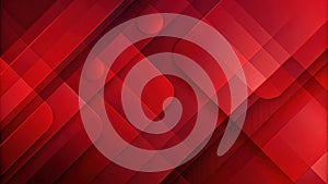 Abstract red geometric shapes background with overlapping layers and subtle texture. Generative AI
