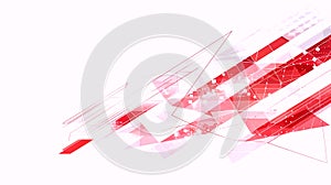 Abstract Red Geometric Technology Background