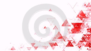 Abstract Red Geometric Triangle Background