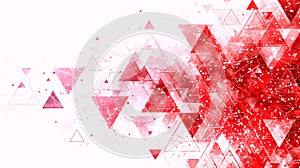Abstract Red Geometric Triangle Background with White Splatter
