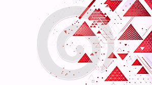 Abstract Red Geometric Triangle Network Background