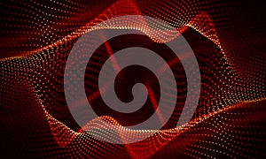 Abstract Red Geometrical Background . Connection structure. Science background. Futuristic Technology HUD Element