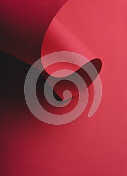 Abstract red geometry creative shape background. Modern and trendy minimal paper composition