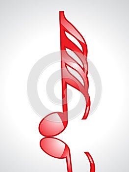 Abstract red glossy musical word