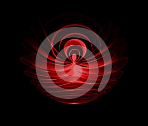 Abstract red glowing motive isolated over black background
