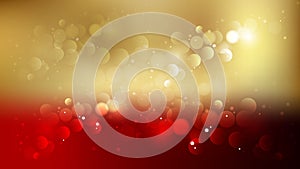 Abstract Red and Gold Bokeh Lights Background Graphic