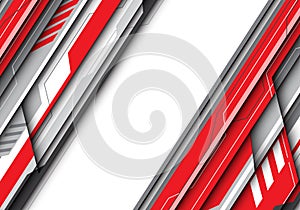 Abstract red gray metal futuristic with white bank space for text place design modern creative background vector