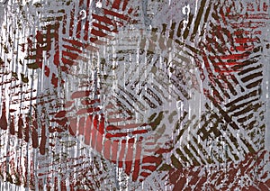 Abstract Red Gray Painting