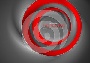 Abstract red and grey tech circles background