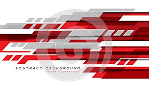 Abstract red grey white geometric speed technology futuristic design background vector