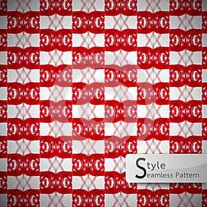 abstract red grid lattice vintage geometric seamless pattern vector illustration